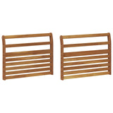 Armrest 2 pcs Natural 78.5 x 8 x 60 cm Solid Acacia Wood - Front View