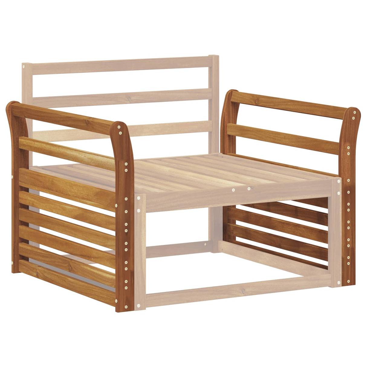 Armrest 2 pcs Natural 78.5 x 8 x 60 cm Solid Acacia Wood