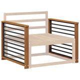 Armrest 2 pcs Natural 80 x 6 x 61 cm Solid Acacia Wood - Side View