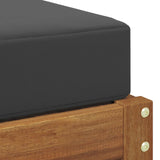 Stool Bench with Cushion Natural and Anthracite 43 x 43 x 37 cm