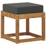 Stool Bench with Cushion Natural and Anthracite 43 x 43 x 37 cm - 45-Degree Angle