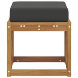 Stool Bench with Cushion Natural and Anthracite 43 x 43 x 37 cm - Top-Down View