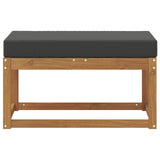 Outdoor Stool Bench Solid Acacia Wood Natural - Side View