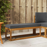 Outdoor Stoolbench Natural and Anthracite 115 x 43 x 45 cm