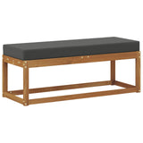 Outdoor Stoolbench Natural and Anthracite 115 x 43 x 45 cm - Front View