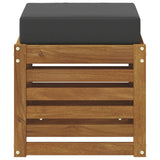 Stoolbench 2 Piece Natural and Anthracite Solid Acacia Wood - Side View