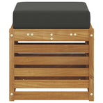 Stoolbench 2 pcs Solid Acacia Wood Natural and Anthracite