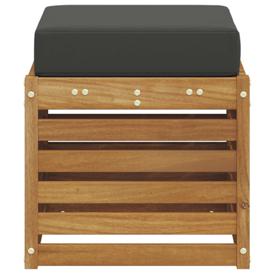 Stoolbench 2 pcs Solid Acacia Wood Natural and Anthracite