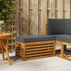 Outdoor Stool Bench Solid Acacia Wood Natural and Anthracite