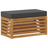 Outdoor Stool Bench Solid Acacia Wood Natural - 45-Degree Angle