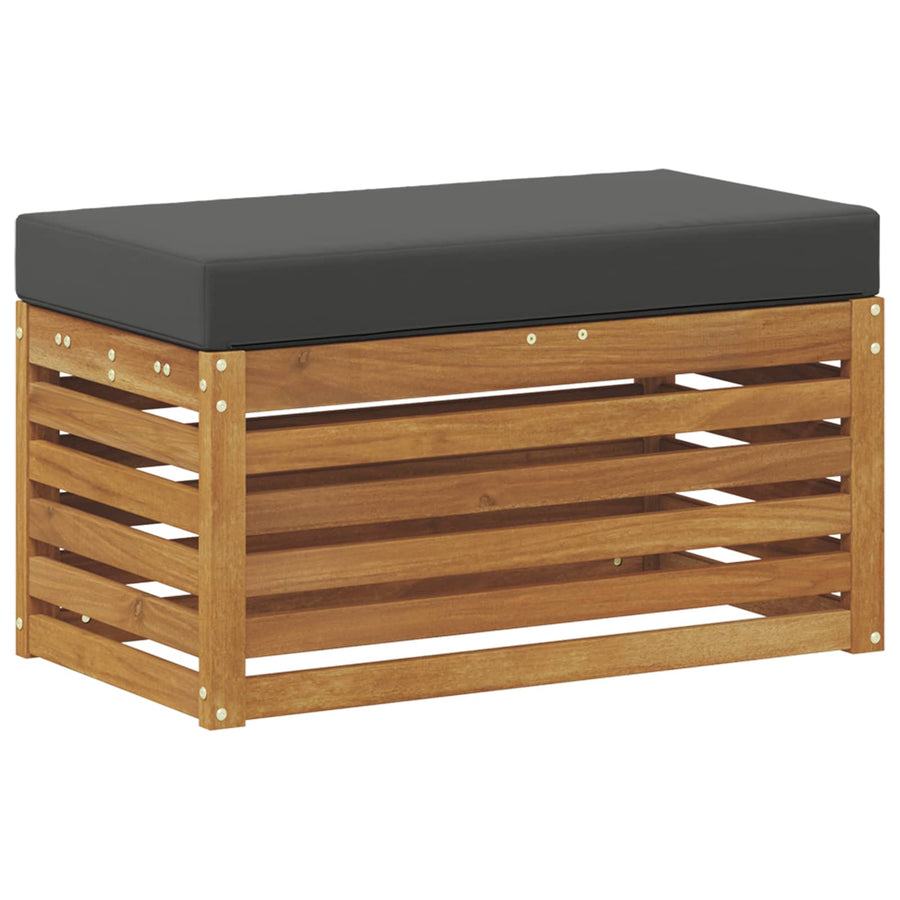 Outdoor Stool Bench Solid Acacia Wood Natural and Anthracite