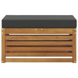 Outdoor Stool Bench Solid Acacia Wood Natural - Side View