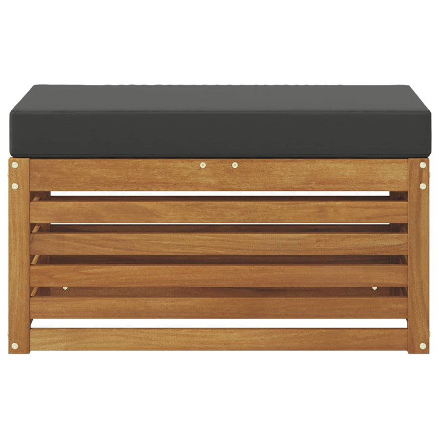 Outdoor Stool Bench Solid Acacia Wood Natural and Anthracite