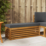 Stool Bench Natural and Anthracite 115 x 43 x 37 cm