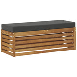 Stool Bench Natural and Anthracite 115 x 43 x 37 cm - Front View