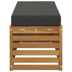 Stool Bench Solid Acacia Wood Natural and Anthracite, image 4