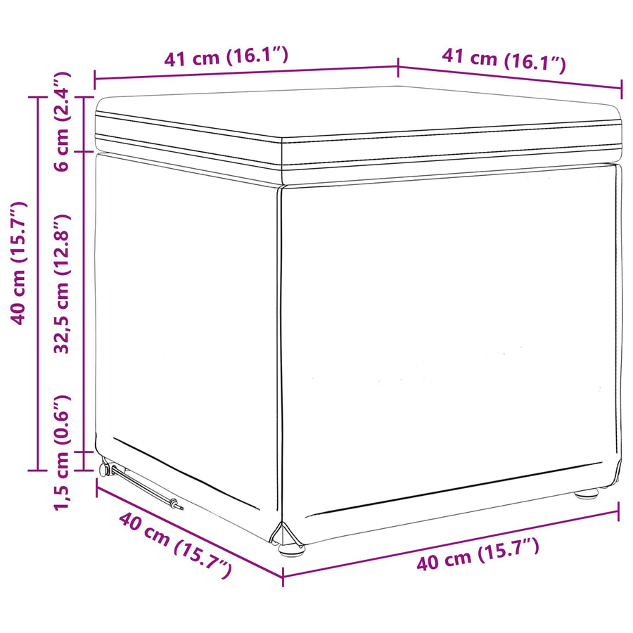 Stool Dark Grey 41 x 41 x 40 cm Fabric and Engineered Wood