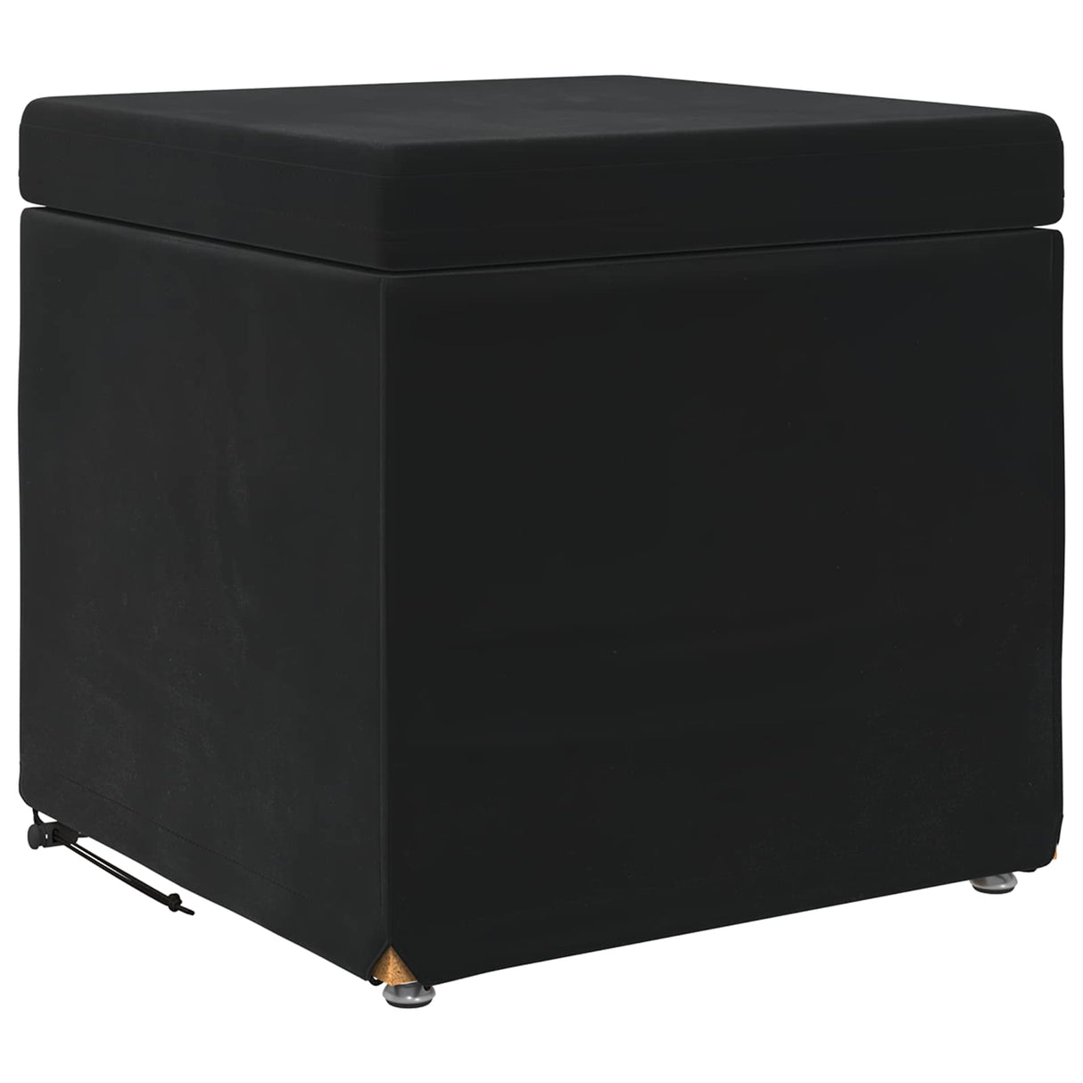 Stool Black 41 x 41 x 40 cm Velvet and Engineered Wood