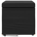 Stool Black 41 x 41 x 40 cm Faux Leather and Engineered Wood - Top-Down View