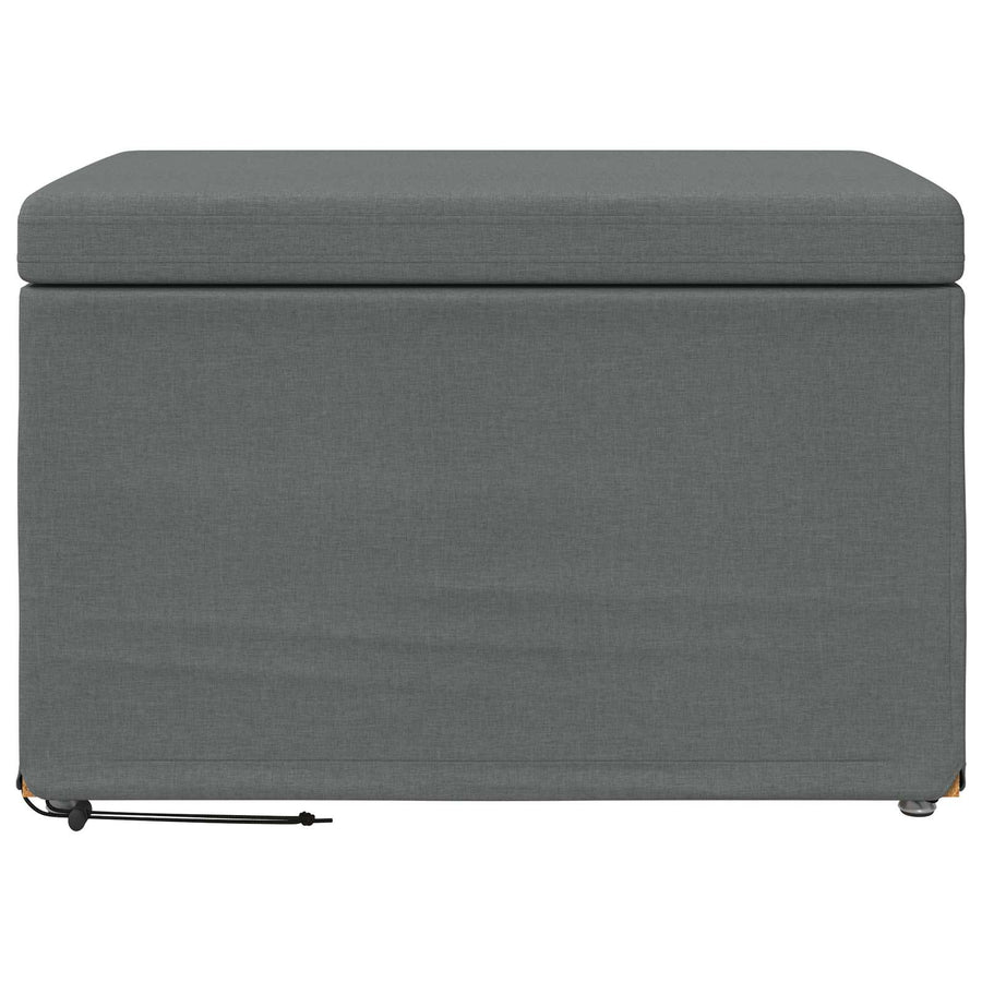 Stool Dark Grey 61 x 41 x 40 cm Fabric and Engineered Wood