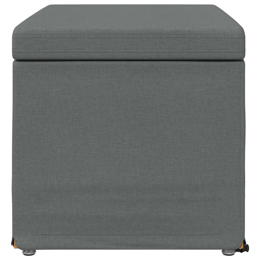 Stool Dark Grey 61 x 41 x 40 cm Fabric and Engineered Wood