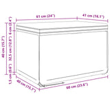 Stool Dark Grey 61 x 41 x 40 cm Fabric and Engineered Wood