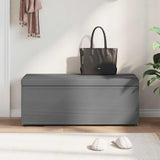 Stool Dark Grey 101 x 41 x 40 cm Fabric and Engineered Wood - Side View