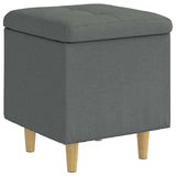 Storage Ottoman with Cushion Dark Grey 40 x 40 x 45 cm Fabric - Front View
