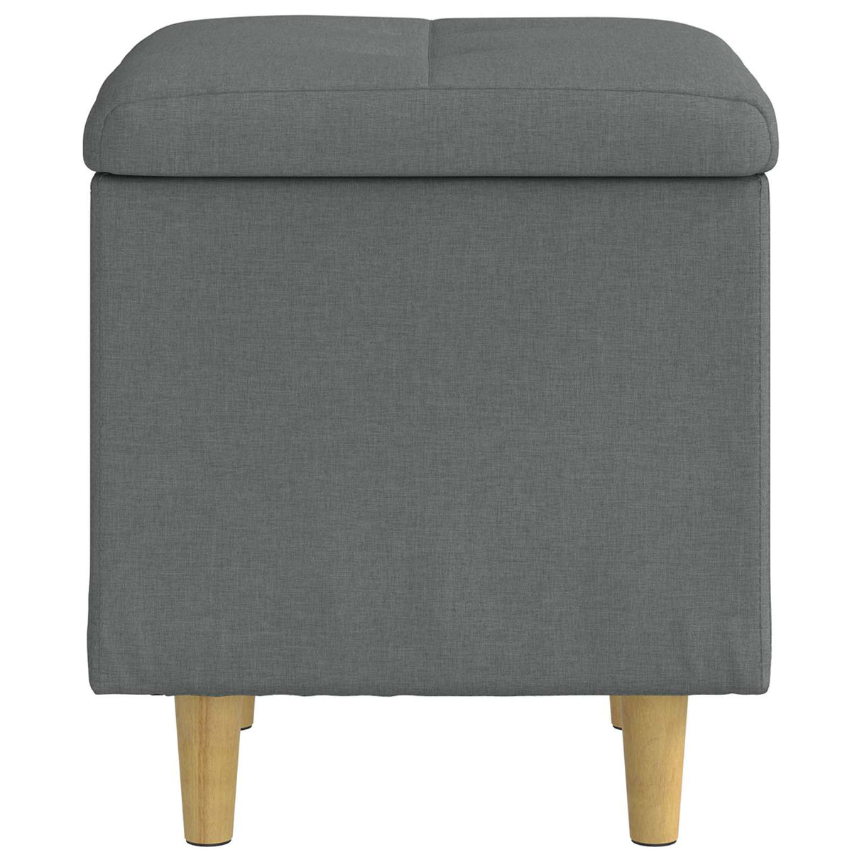 Storage Ottoman with Cushion Dark Grey 40 x 40 x 45 cm Fabric