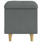 Ottoman with Storage Dark Grey 40 x 40 x 45 cm Fabric
