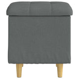 Storage Ottoman with Cushion Dark Grey 40 x 40 x 45 cm Fabric