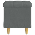 Ottoman with Storage Dark Grey 40 x 40 x 45 cm Fabric