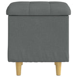 Storage Ottoman with Cushion Dark Grey 40 x 40 x 45 cm Fabric - Rear View
