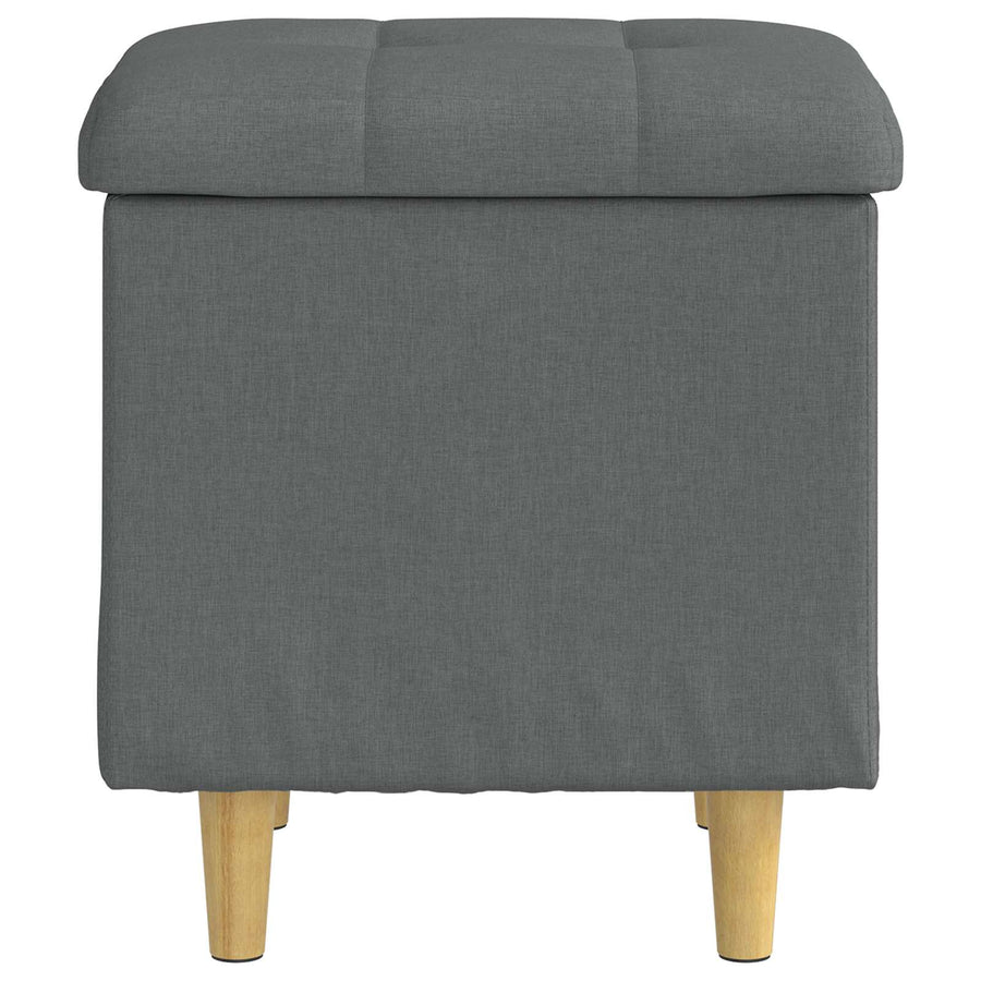 Ottoman with Storage Dark Grey 40 x 40 x 45 cm Fabric