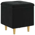 Ottoman with Storage Black 40 x 40 x 45 cm Velvet