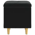 Ottoman with Storage Black 40 x 40 x 45 cm Velvet