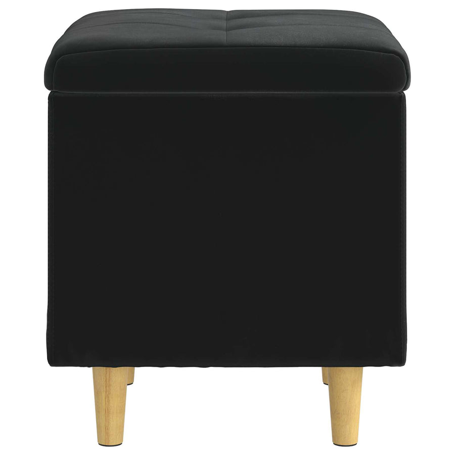 Ottoman with Storage Black 40 x 40 x 45 cm Velvet