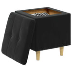 Ottoman with Storage Black 40 x 40 x 45 cm Velvet