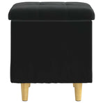 Ottoman with Storage Black 40 x 40 x 45 cm Velvet