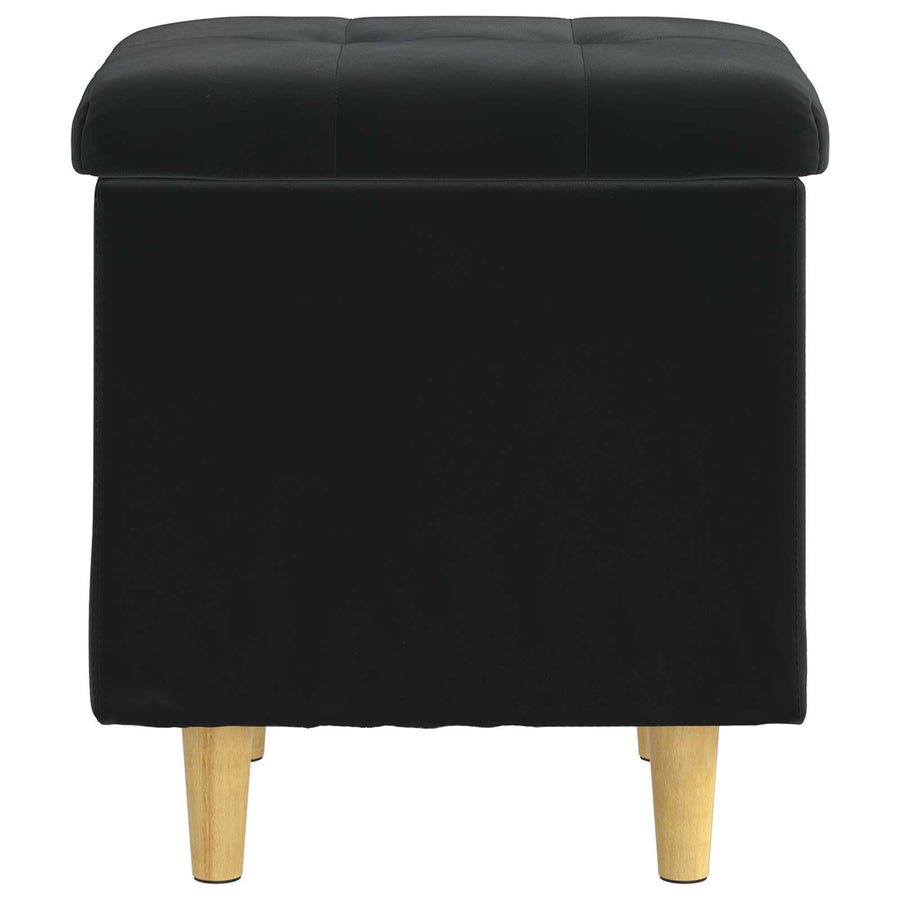 Ottoman with Storage Black 40 x 40 x 45 cm Velvet