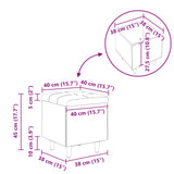 Storage Ottoman with Cushion Black 40 x 40 x 45 cm Velvet - Extra Image