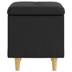 Ottoman with Storage Black 40 x 40 x 45 cm Faux leather
