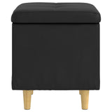 Storage Ottoman with Cushion Black 40 x 40 x 45 cm Faux leather - 45-Degree Angle