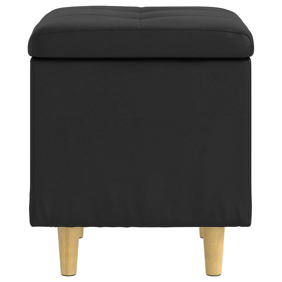 Ottoman with Storage Black 40 x 40 x 45 cm Faux leather