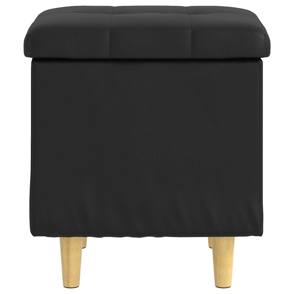 Storage Ottoman with Cushion Black 40 x 40 x 45 cm Faux leather