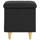 Storage Ottoman with Cushion Black 40 x 40 x 45 cm Faux leather