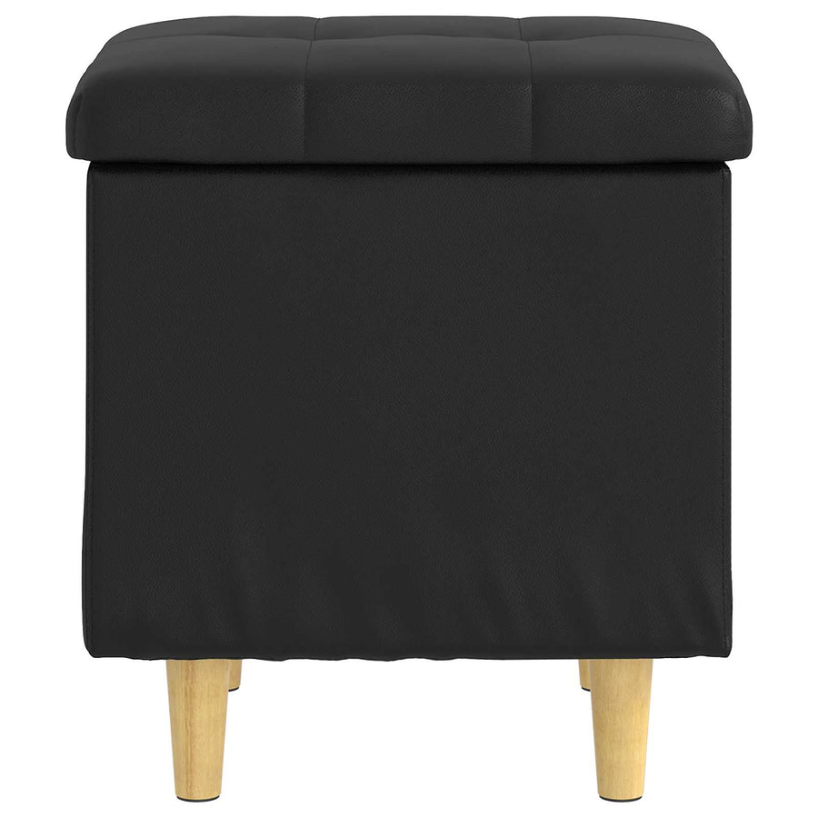 Ottoman with Storage Black 40 x 40 x 45 cm Faux leather