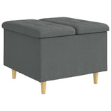 Storage Ottoman with Cushion Dark Grey 60 x 60 x 45 cm Fabric