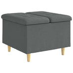 Ottoman with Storage Dark Grey 60 x 60 x 45 cm Fabric