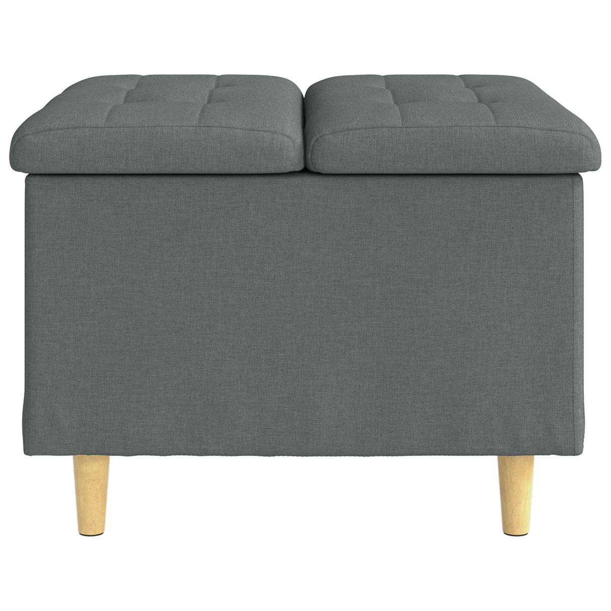 Storage Ottoman with Cushion Dark Grey 60 x 60 x 45 cm Fabric